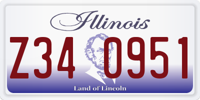 IL license plate Z340951