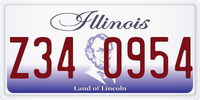 IL license plate Z340954