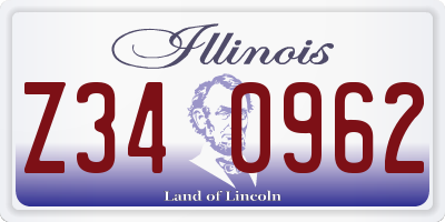 IL license plate Z340962