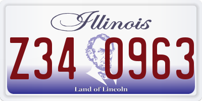 IL license plate Z340963