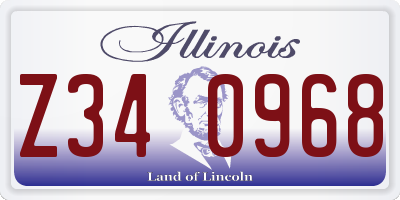 IL license plate Z340968
