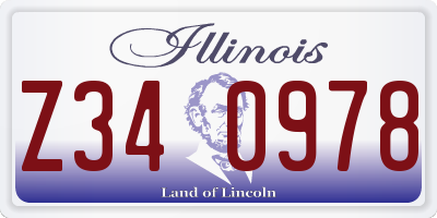 IL license plate Z340978