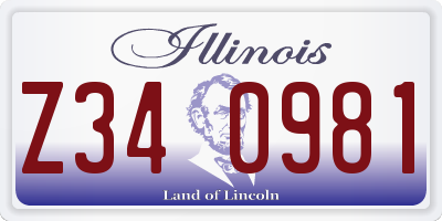 IL license plate Z340981