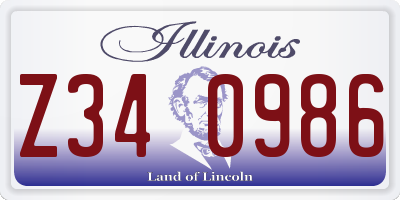 IL license plate Z340986