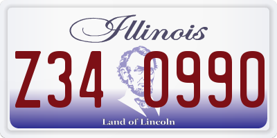 IL license plate Z340990