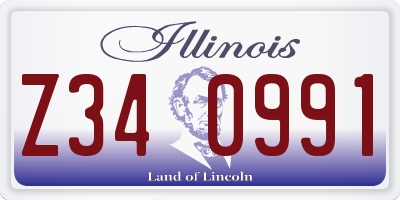 IL license plate Z340991