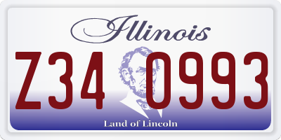 IL license plate Z340993