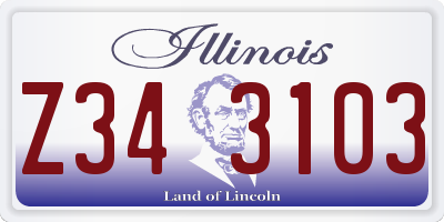 IL license plate Z343103