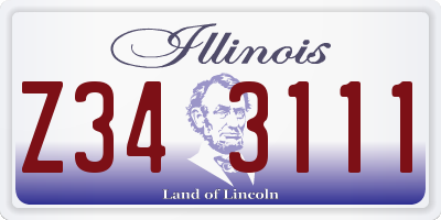 IL license plate Z343111