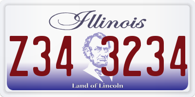 IL license plate Z343234