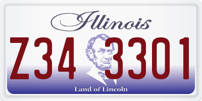 IL license plate Z343301