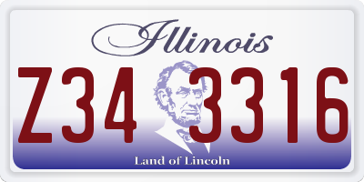 IL license plate Z343316