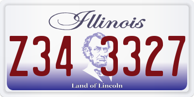 IL license plate Z343327