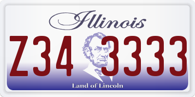 IL license plate Z343333