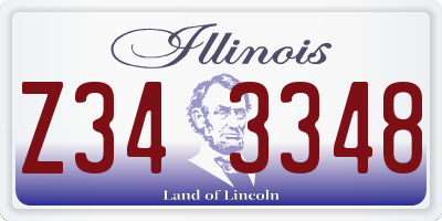 IL license plate Z343348