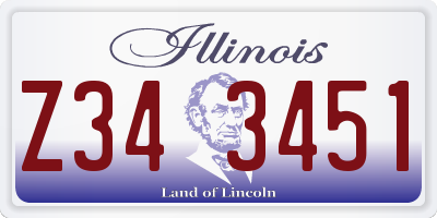 IL license plate Z343451