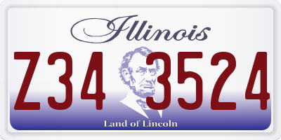 IL license plate Z343524