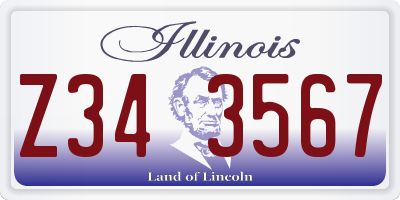IL license plate Z343567