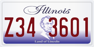 IL license plate Z343601