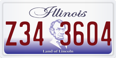 IL license plate Z343604