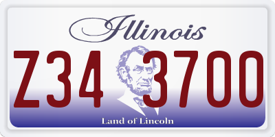IL license plate Z343700