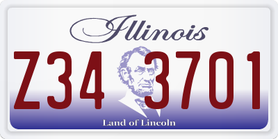 IL license plate Z343701