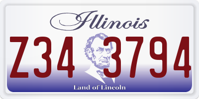 IL license plate Z343794