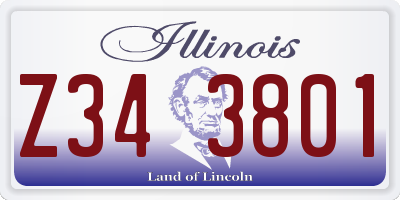 IL license plate Z343801