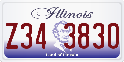 IL license plate Z343830