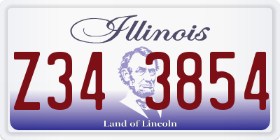 IL license plate Z343854