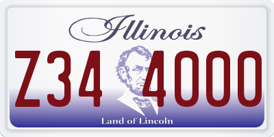 IL license plate Z344000