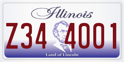 IL license plate Z344001