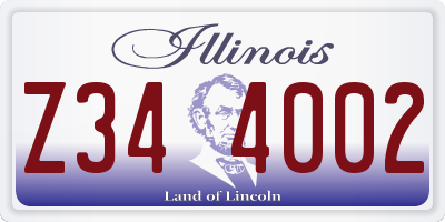 IL license plate Z344002