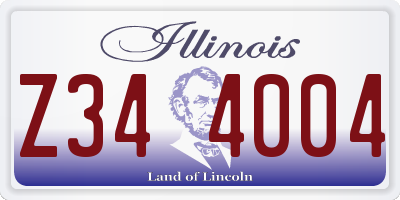 IL license plate Z344004