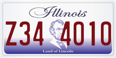 IL license plate Z344010