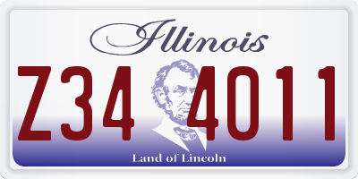 IL license plate Z344011