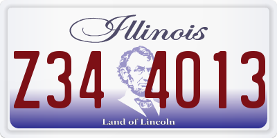IL license plate Z344013
