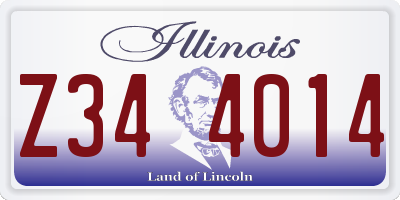 IL license plate Z344014