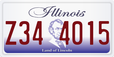 IL license plate Z344015