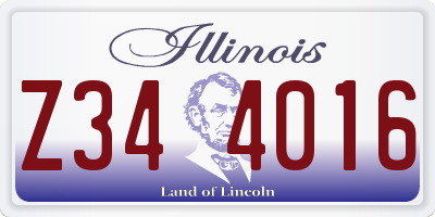 IL license plate Z344016