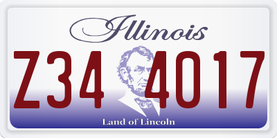 IL license plate Z344017