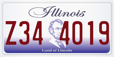 IL license plate Z344019