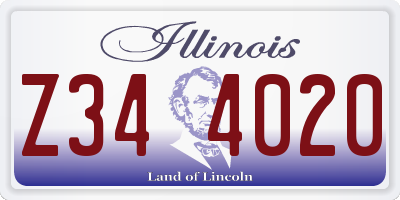 IL license plate Z344020