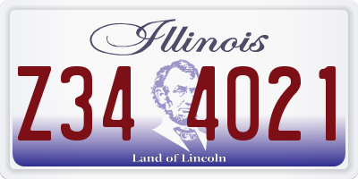 IL license plate Z344021