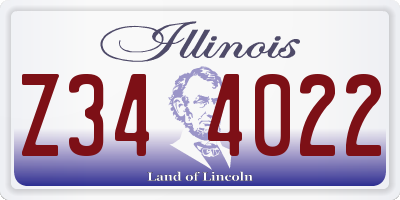 IL license plate Z344022