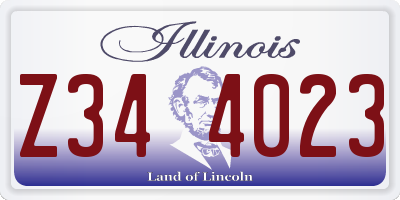 IL license plate Z344023