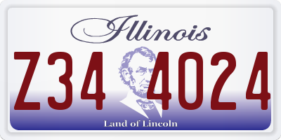 IL license plate Z344024