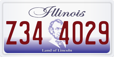 IL license plate Z344029