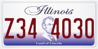 IL license plate Z344030