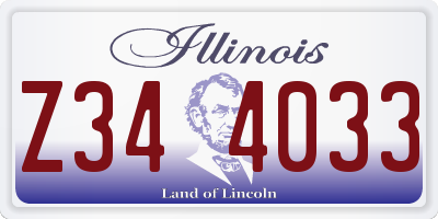 IL license plate Z344033